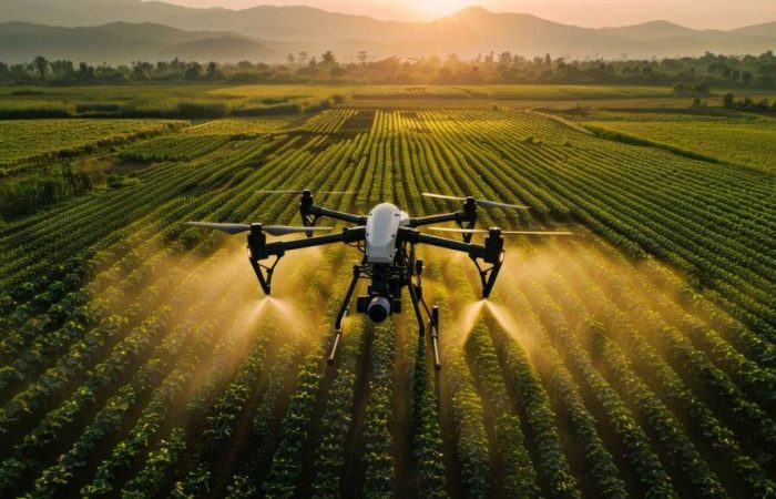 drone sendo usado como tecnologia na agricultura